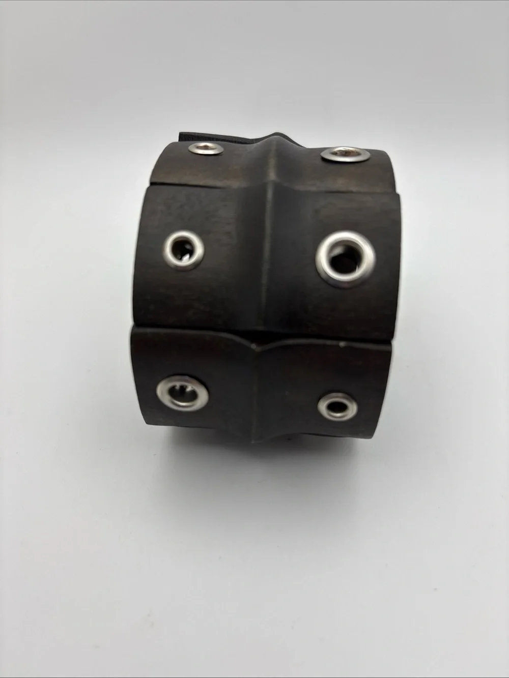 Black Wood Grommet Panel Bracelet for Men